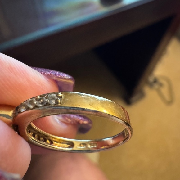 Ross Simons gold vermil stackable rings. 925 stamp. Semi precious w/diamonds - Picture 10 of 10